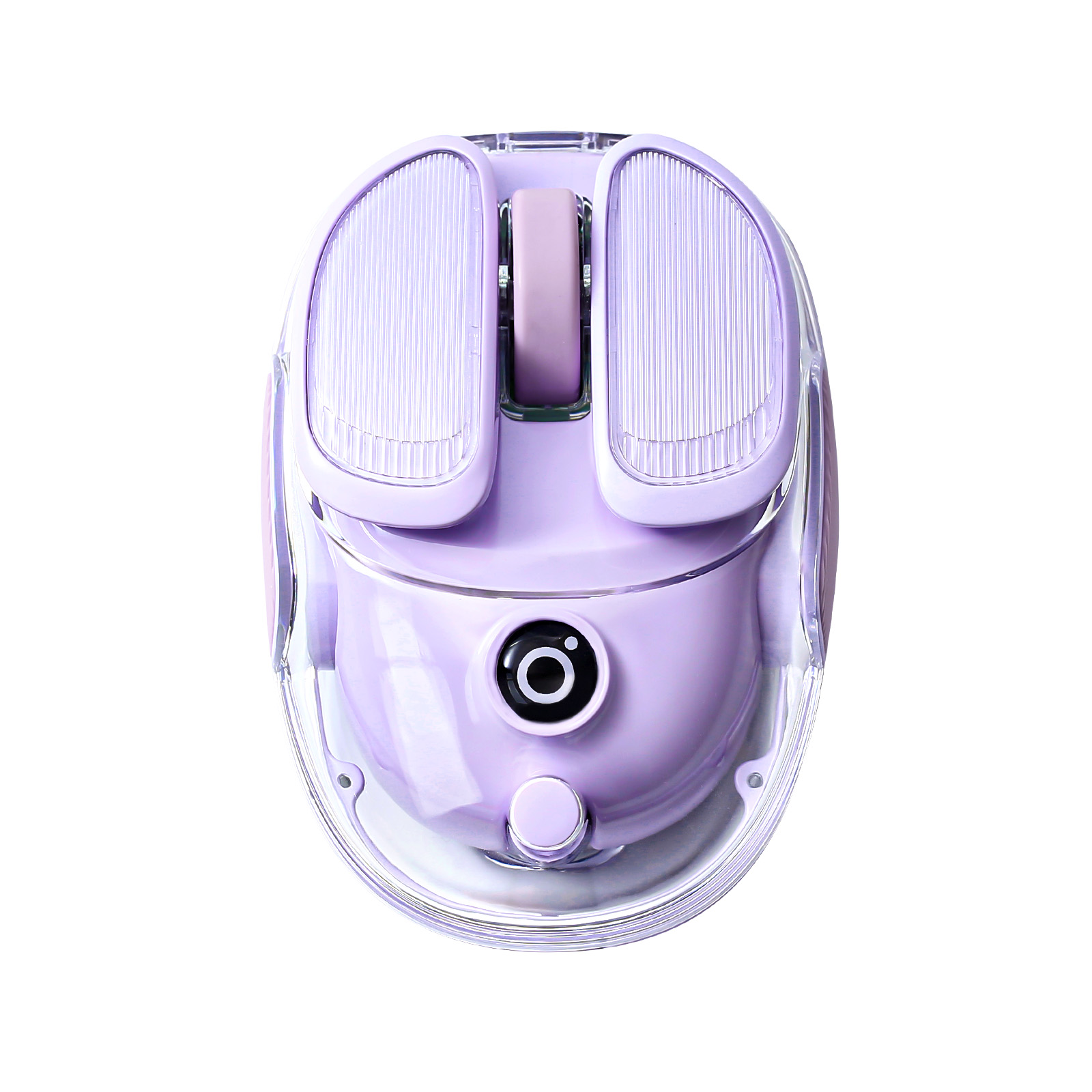 Tradescantia Purple - EWEADN Q9 パープルワイヤレス RGB マウス、半透明デュアルモードミニマウス、小さな手人間工学に基づいた光学式マウス、サイレントクリック、4800 DPI