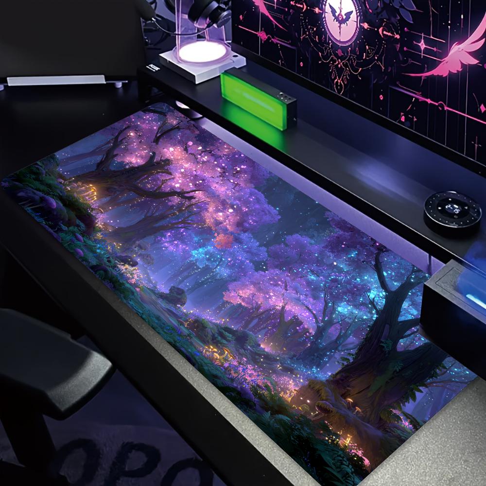 神秘的な紫色の森大型マウスパッドデスクマットゲームマット滑り - Tradescantia Purple のレビューと価格