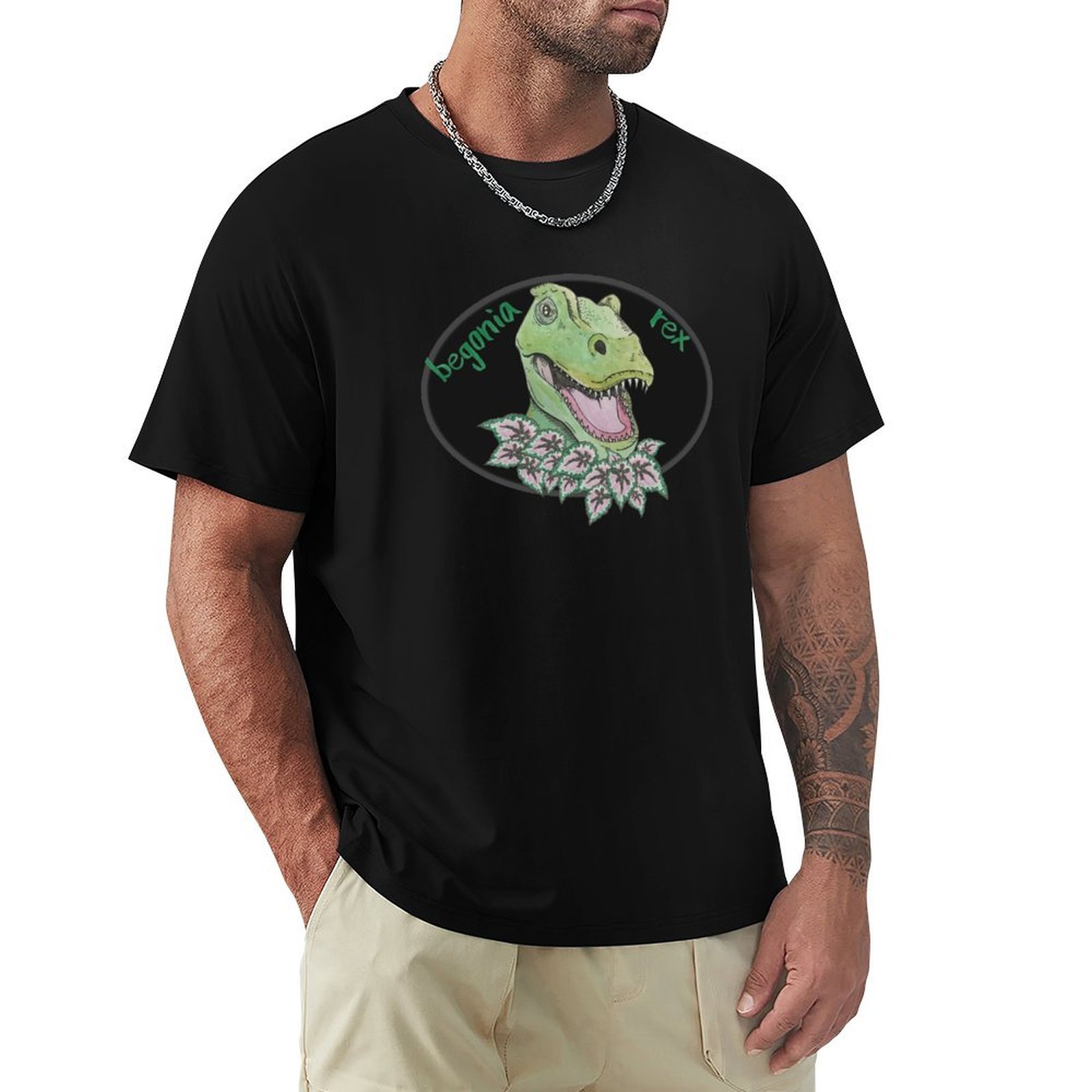 TレックスベゴニアTシャツ感謝祭カジュアルTシャツ - Begonia Rex のレビューと価格