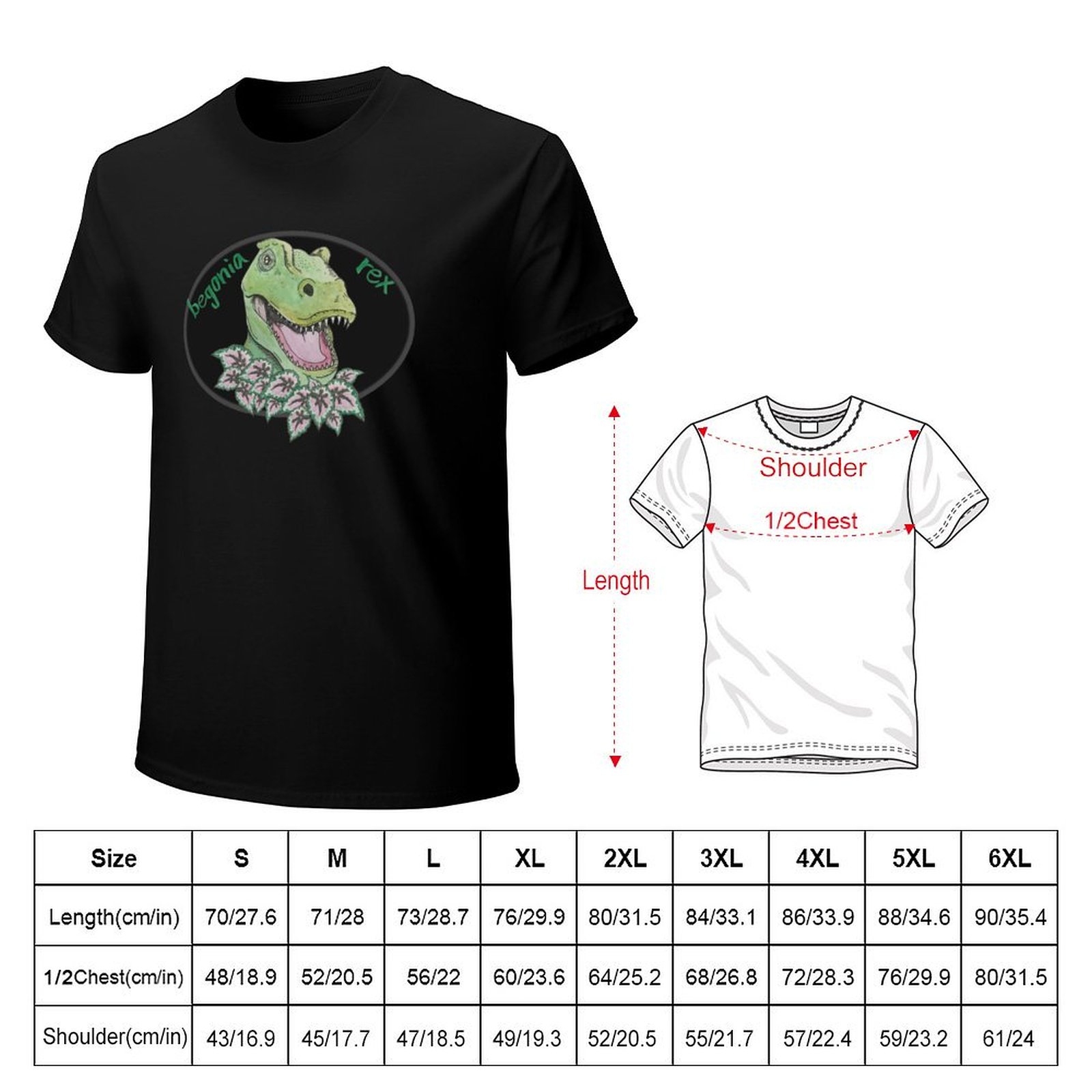 TレックスベゴニアTシャツ感謝祭カジュアルTシャツ - Begonia Rex のレビューと価格