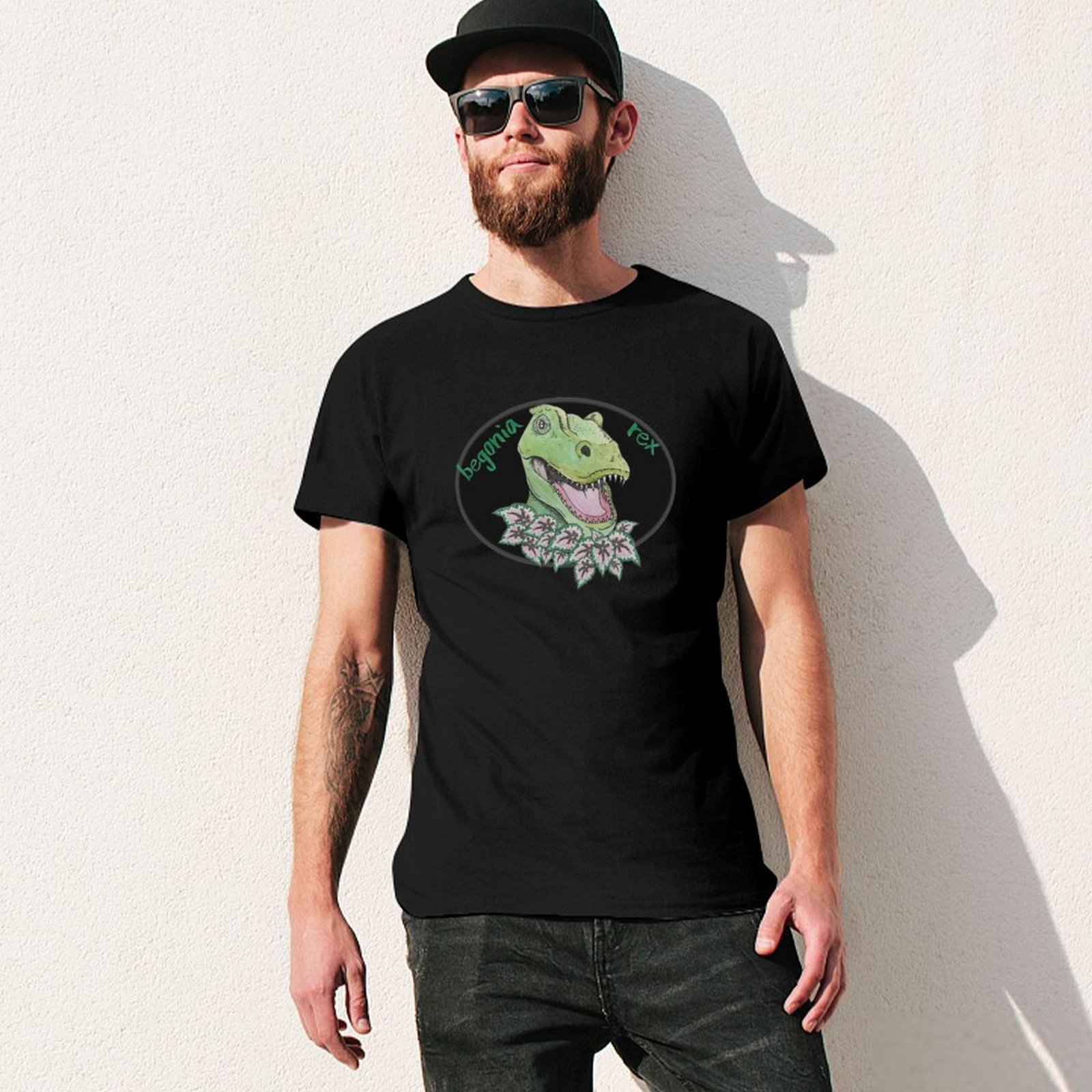 TレックスベゴニアTシャツ感謝祭カジュアルTシャツ - Begonia Rex のレビューと価格